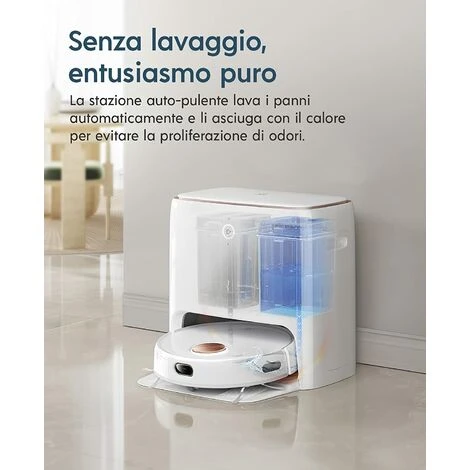 Yeedi Floor 3 Station, Robot Aspirapolvere E Lavapavimenti Con Stazione Autopulente, Potenza 5100Pa, Rilevamento Ostacoli 3D, Perfetto Per La Pulizia Di Tappeti E Pavimenti Duri 4 Yeedi Floor 3 Station, Robot Aspirapolvere E Lavapavimenti Con Stazione Autopulente, Potenza 5100Pa, Rilevamento Ostacoli 3D, Perfetto Per La Pulizia Di Tappeti E Pavimenti Duri - immagine 2