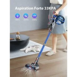 BuTure Aspirapolvere Senza Fili,33KPA/450W Scopa Elettrica Senza Fili Potente,55Mins Batteria Rimovibile,Filtraggio A 6 Strati,Anti-Avvolgimento Aspirapolvere Per Peli Animali/Pavimenti/Tappeti-JR500 -Rowentus Negozio 88072262 2