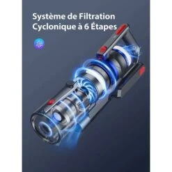 BuTure Aspirapolvere Senza Fili,33KPA/450W Scopa Elettrica Senza Fili Potente,55Mins Batteria Rimovibile,Filtraggio A 6 Strati,Anti-Avvolgimento Aspirapolvere Per Peli Animali/Pavimenti/Tappeti-JR500 -Rowentus Negozio 88072262 5