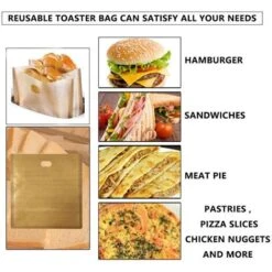 Sacchetti Per Tostapane Antiaderenti Riutilizzabili E Resistenti Al Calore Facili Da Pulire, Perfetti Per Panini Al Formaggio Grigliati (10 Pezzi) -Rowentus Negozio 88665669 5