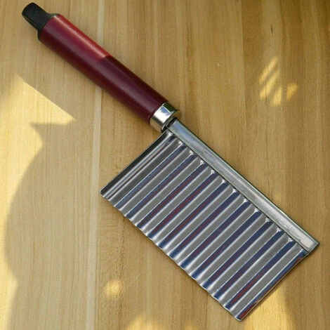 Coltello Ondulato Per Patate Tritatutto Ondulato Affettatrice Per Patatine Fritte Coltello Per Tagliare Insalata Di Verdure Coltello Ondulato In Acciaio Inossidabile Tagliaverdure Ondulato (Argento) 5 Coltello Ondulato Per Patate Tritatutto Ondulato Affettatrice Per Patatine Fritte Coltello Per Tagliare Insalata Di Verdure Coltello Ondulato In Acciaio Inossidabile Tagliaverdure Ondulato (Argento) - immagine 3