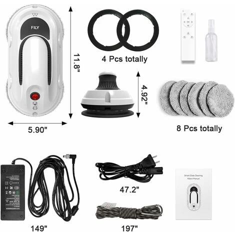 S1PRO 5000PA Robot Per La Pulizia Delle Finestre Con App One-Key Start E Telecomando, Strumento Per La Pulizia Delle Finestre Per Finestre Alte Interne Ed Esterne, Vetro/piastrelle 4 S1PRO 5000PA Robot Per La Pulizia Delle Finestre Con App One-Key Start E Telecomando, Strumento Per La Pulizia Delle Finestre Per Finestre Alte Interne Ed Esterne, Vetro/piastrelle - immagine 2