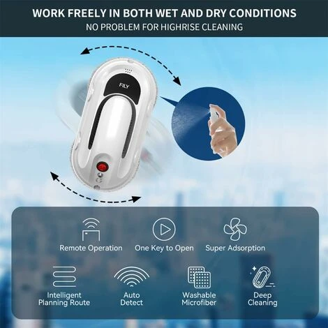 S1PRO 5000PA Robot Per La Pulizia Delle Finestre Con App One-Key Start E Telecomando, Strumento Per La Pulizia Delle Finestre Per Finestre Alte Interne Ed Esterne, Vetro/piastrelle 5 S1PRO 5000PA Robot Per La Pulizia Delle Finestre Con App One-Key Start E Telecomando, Strumento Per La Pulizia Delle Finestre Per Finestre Alte Interne Ed Esterne, Vetro/piastrelle - immagine 3