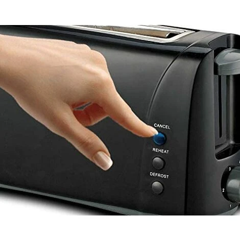 HAEGER Dark Sun - Tostapane Multifunzionale Con 1000W - Fessura Extra Lunga, Controllo Della Tostatura - 6 Posizioni, 3 Funzioni: Riscaldare, Scongelare E Annullare, Extra Boost Per Fette Piccole 6 HAEGER Dark Sun - Tostapane Multifunzionale Con 1000W - Fessura Extra Lunga, Controllo Della Tostatura - 6 Posizioni, 3 Funzioni: Riscaldare, Scongelare E Annullare, Extra Boost Per Fette Piccole - immagine 4