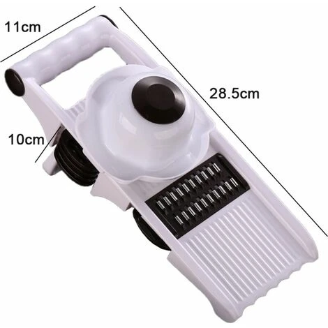 Affettatrice Da Cucina, Affettaverdure O Julienne Di Verdure Frutta Carota Cetriolo Bianco Nero 4 Affettatrice Da Cucina, Affettaverdure O Julienne Di Verdure Frutta Carota Cetriolo Bianco Nero - immagine 2