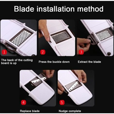 Affettatrice Da Cucina, Affettaverdure O Julienne Di Verdure Frutta Carota Cetriolo Bianco Nero 6 Affettatrice Da Cucina, Affettaverdure O Julienne Di Verdure Frutta Carota Cetriolo Bianco Nero - immagine 4