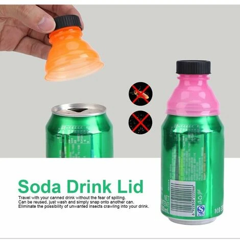 Lotto Di 6 Couvercles De Canette De Boisson, Bouchons De Bouteille En Plastique Réutilisables Pour Boissons Gazeuses Fraîches 6 Lotto Di 6 Couvercles De Canette De Boisson, Bouchons De Bouteille En Plastique Réutilisables Pour Boissons Gazeuses Fraîches - immagine 4