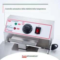 Friggitrice Elettrica Professionale Singola Vasca In Acciaio Inox Per Pub Bar Ristoranti Da Banco - 6 Litri -Rowentus Negozio 91343429 4