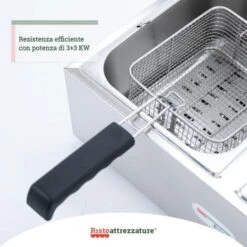 Friggitrice Elettrica Professionale 10+10 Litri Doppia Vasca In Acciaio Inox Per Pub Bar Ristoranti Da Banco 11 Friggitrice Elettrica Professionale 10+10 Litri Doppia Vasca In Acciaio Inox Per Pub Bar Ristoranti Da Banco -Rowentus Negozio 91343446 5