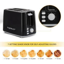 Tostapane 2 Fette Warrior 750W AIGOSTAR - 7 Impostazioni Di Tostatura -Rowentus Negozio 91913298 3