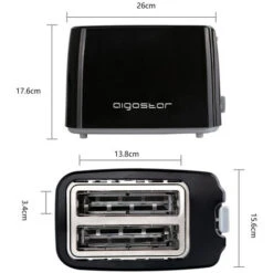 Tostapane 2 Fette Warrior 750W AIGOSTAR - 7 Impostazioni Di Tostatura -Rowentus Negozio 91913298 4