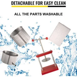 VEVOR RS-6 Premitutto Per Pomodori Melanzane, 5,5 L Pressa Per Uva Da Vino In Acciaio Inox E Ferro E Plastica, 30 X 25 X 45,5 Cm Torchio Per Melanzane Ortaggi Succhi, 5,5 Kg Premitutto Per Formaggio -Rowentus Negozio 92618195 5