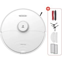 Roborock S8，Aspirateur Robot Blanc PreciSense® LiDAR Navigation Brosse DuoRoller Cartographie 3D Puissance 6000pa Système VibraRise®（Mise à Niveau Du S7）- S8