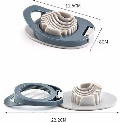 Uova Tagliate, Coltello Per Uova Tagliate A Pomodoro Combinazione Di Funghi Affettatrice Per Uova Utensile Da Cucina (Grigio Nordico Blu) 5 Uova Tagliate, Coltello Per Uova Tagliate A Pomodoro Combinazione Di Funghi Affettatrice Per Uova Utensile Da Cucina (Grigio Nordico Blu) - immagine 3