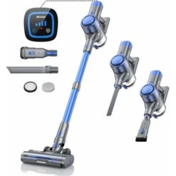 BuTure Aspirapolvere Senza Fili,33KPA/450W Scopa Elettrica Senza Fili Potente,55Mins Batteria Rimovibile,Filtraggio A 6 Strati,Anti-Avvolgimento Aspirapolvere Per Peli Animali/Pavimenti/Tappeti-VC50