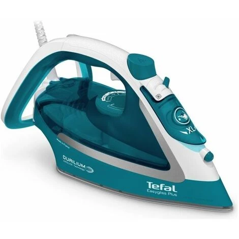 Tefal EasyGliss Plus FV5737 Ferro Da Stiro A Secco E A Vapore Durilium 2500W Turchese/Bianco 3 Tefal EasyGliss Plus FV5737 Ferro Da Stiro A Secco E A Vapore Durilium 2500W Turchese/Bianco