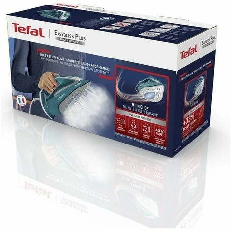 Tefal EasyGliss Plus FV5737 Ferro Da Stiro A Secco E A Vapore Durilium 2500W Turchese/Bianco 7 Tefal EasyGliss Plus FV5737 Ferro Da Stiro A Secco E A Vapore Durilium 2500W Turchese/Bianco - immagine 5