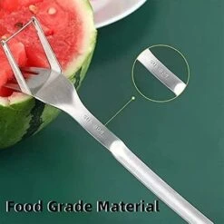 2 In 1 Affettatrice Per Anguria E Tagliafrutta Acciaio Inossidabile Affettatrice Per Anguria Utensile Da Taglio Per Cubetti Da Cucina Gadget Alla Moda (Argento) -Rowentus Negozio 94284739 3