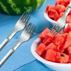 2 In 1 Affettatrice Per Anguria E Tagliafrutta Acciaio Inossidabile Affettatrice Per Anguria Utensile Da Taglio Per Cubetti Da Cucina Gadget Alla Moda (Argento) -Rowentus Negozio 94284739 4