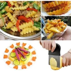 Coltello Per Patatine Fritte A Forma Di Onda, Tagliaverdure In Acciaio Inox, Tagliapatate A Forma Di Onda, Coltello Per Patatine Fritte Per Insalata Di Frutta E Verdura, Tagliapatatine Fritte, Tagliap -Rowentus Negozio 94286619 3