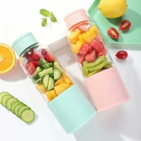 Frullatore Portatile, Spremiagrumi Con 450 Ml 6 Lame Senza BPA Per Sport E Viaggi, Mini Frullatore Per Frullati E Frappè, Regalo Di Natale Per Donne E Uomini (rosa) 4 Frullatore Portatile, Spremiagrumi Con 450 Ml 6 Lame Senza BPA Per Sport E Viaggi, Mini Frullatore Per Frullati E Frappè, Regalo Di Natale Per Donne E Uomini (rosa) - immagine 2