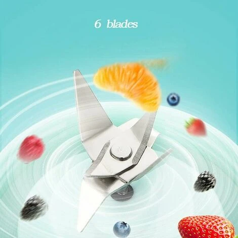 Frullatore Portatile, Spremiagrumi Con 450 Ml 6 Lame Senza BPA Per Sport E Viaggi, Mini Frullatore Per Frullati E Frappè, Regalo Di Natale Per Donne E Uomini (rosa) 5 Frullatore Portatile, Spremiagrumi Con 450 Ml 6 Lame Senza BPA Per Sport E Viaggi, Mini Frullatore Per Frullati E Frappè, Regalo Di Natale Per Donne E Uomini (rosa) - immagine 3