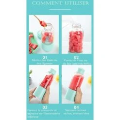 Frullatore Portatile, Spremiagrumi Con 450 Ml 6 Lame Senza BPA Per Sport E Viaggi, Mini Frullatore Per Frullati E Frappè, Regalo Di Natale Per Donne E Uomini (rosa) 11 Frullatore Portatile, Spremiagrumi Con 450 Ml 6 Lame Senza BPA Per Sport E Viaggi, Mini Frullatore Per Frullati E Frappè, Regalo Di Natale Per Donne E Uomini (rosa) -Rowentus Negozio 94286647 5