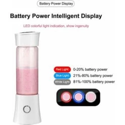 Frullatore Portatile Per Succhi, Frappè, Spremiagrumi Per Frutta E Verdura, Frullatore, 480 Ml, Senza BPA, Mini Frullatore Per Frullati USB, 100 W, Regalo Di Natale In Famiglia (rosa) -Rowentus Negozio 94292714 4