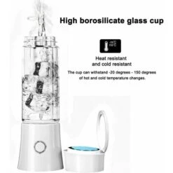 Frullatore Portatile Per Succhi, Frappè, Spremiagrumi Per Frutta E Verdura, Frullatore, 480 Ml, Senza BPA, Mini Frullatore Per Frullati USB, 100 W, Regalo Di Natale In Famiglia (bianco) -Rowentus Negozio 94293290 2