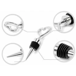 Confezione Da 2 Tappi Per Bottiglia Di Vino - Salvavino In Acciaio Inossidabile, Tappi Per Vino Riutilizzabili Per Bevande, Tappo Per Vino A Forma Di Cuore Per Regali, Bar, Feste, Matrimoni. 9 Confezione Da 2 Tappi Per Bottiglia Di Vino - Salvavino In Acciaio Inossidabile, Tappi Per Vino Riutilizzabili Per Bevande, Tappo Per Vino A Forma Di Cuore Per Regali, Bar, Feste, Matrimoni. -Rowentus Negozio 94723025 3