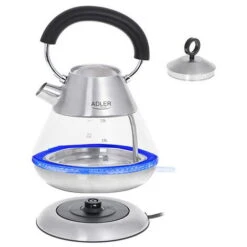 Bollitore Elettrico AD1282 2200W 1,5L In Vetro E Acciaio Colore Bianco Adler Europe -Rowentus Negozio 94992479 5