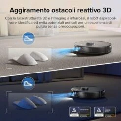 Roborock S8 Robot Aspirapolvere Con Doppia Spazzola & Aspirazione 6000Pa & Aspirapolvere Robot 3D Per Evitare Ostacoli E Scopa Compatibile Con Alexa Per Peli Di Animali Domestici (Aggiornamento S7) -Rowentus Negozio 95213309 4