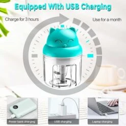 Tritatutto Elettrico Mini Multi Grinder, Mixer ITullatore Da 250ml Con Design In Acciaio Inossidabile A 3 Lame, Tritatutto Per Aglio, ITullatore Piccolo Uso Facile E Veloce Per Carne, Cipolla, Erbe -Rowentus Negozio 95468214 3