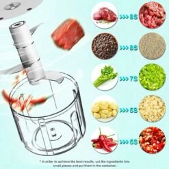 Tritatutto Elettrico Mini Multi Grinder, Mixer ITullatore Da 250ml Con Design In Acciaio Inossidabile A 3 Lame, Tritatutto Per Aglio, ITullatore Piccolo Uso Facile E Veloce Per Carne, Cipolla, Erbe -Rowentus Negozio 95468214 4