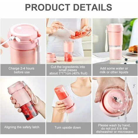 ITullatore Portatile, Mini ITullatore Per ITullati, ITullatore Di ITutta Personale, Spremiagrumi Elettrico Portatile USB Con 2 Lame, Batteria Ricaricabile Da 1400 MAh 5 ITullatore Portatile, Mini ITullatore Per ITullati, ITullatore Di ITutta Personale, Spremiagrumi Elettrico Portatile USB Con 2 Lame, Batteria Ricaricabile Da 1400 MAh - immagine 3