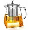 Teiera A Fondo Quadrato Trasparente Da 1 Pezzo Con Infusore In Vetro Trasparente, Infusore In Borosilicato Domestico, Perfetto Per Tè E Caffè (950 Ml) -Rowentus Negozio 95706075 1