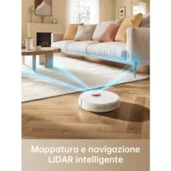 Dreame D9 Max Robot Aspirapolvere Lavapavimenti Con Mappatura 4000Pa Navigazione LDS Polvere Fino 570ml Mappatura Multilivello Controllo App&Alexa Aspirazione Tappeti Peli Animali Bianco -Rowentus Negozio 95805111 3