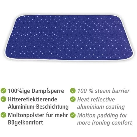 Maximex 1201733500 Dampf-Bügeldecke, Cotone, Blu, 130x65 Cm 4 Maximex 1201733500 Dampf-Bügeldecke, Cotone, Blu, 130x65 Cm - immagine 2