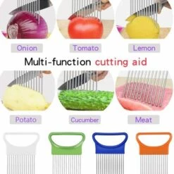4 Pezzi Affettatrice Per Cipolla Taglierina Per Cipolla In Acciaio Inossidabile Taglierina Per Affettatrice Per Pomodoro (Bianco) -Rowentus Negozio 95861139 4