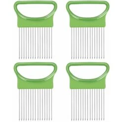 4 Pezzi Affettatrice Per Cipolla In Acciaio Inossidabile Taglierina Per Affettatrice Per Pomodoro Per Verdure,Verde