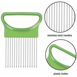 4 Pezzi Affettatrice Per Cipolla In Acciaio Inossidabile Taglierina Per Affettatrice Per Pomodoro Per Verdure,Verde -Rowentus Negozio 95861180 3