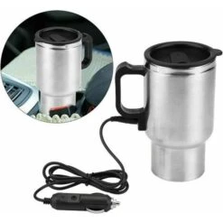 450ml 12v Bollitore Elettrico Per Auto Tazza Thermos In Acciaio Inossidabile Isolato Riscaldatore Per Auto Per Mantenere Caldo Il Tè E Il Latte Con L'adattatore -Rowentus Negozio 96145661 4