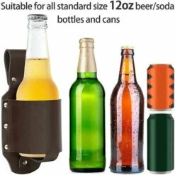 Fondina Per Birra Classica Fondina Per Birra In Pelle PU Portabevande In Vita Stile Cowboy Per Bottiglia Di Birra Da 12 Once Lattina Di Birra Porta Birra Soda Cintura Bevanda Vita Ba -Rowentus Negozio 96215638 4