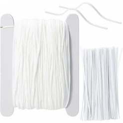 LITZEE Accessori Da Cucito Fasce Elastiche E Clip Per Naso, 50 M Lunghezza 3 Mm Corda Di Gomma Elastica Con 100 Pezzi Ponti Nasali Per Cucito E Artigianato Fai-da-Te