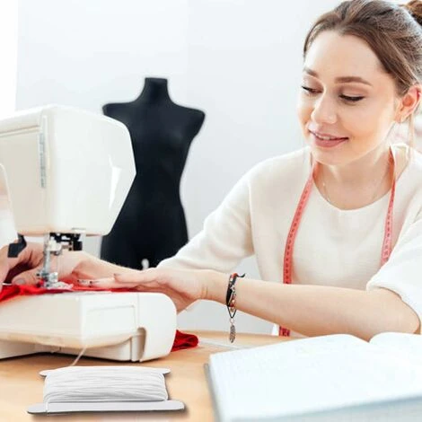 LITZEE Accessori Da Cucito Fasce Elastiche E Clip Per Naso, 50 M Lunghezza 3 Mm Corda Di Gomma Elastica Con 100 Pezzi Ponti Nasali Per Cucito E Artigianato Fai-da-Te 7 LITZEE Accessori Da Cucito Fasce Elastiche E Clip Per Naso, 50 M Lunghezza 3 Mm Corda Di Gomma Elastica Con 100 Pezzi Ponti Nasali Per Cucito E Artigianato Fai-da-Te - immagine 5