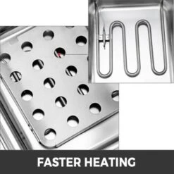 VEVOR Friggitrice Elettrica Con Doppio Serbatoio In Acciaio Inossidabile 560 X 430 X 310 Mm Friggitrice Ad Olio 5000 W Friggitrice Elettrica Con Coperchi Rimovibili 50 200°C Friggitrice Per Friggere -Rowentus Negozio 96461638 5