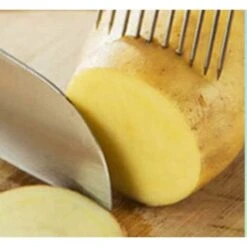 2 Pezzi Pelapatate, Coltello Per Affettare Cipolla In Acciaio Inossidabile Ago Per Carne Tagliapatate, Porta Cipolla Affettatrice Per Cipolla (Blu) -Rowentus Negozio 97072585 4