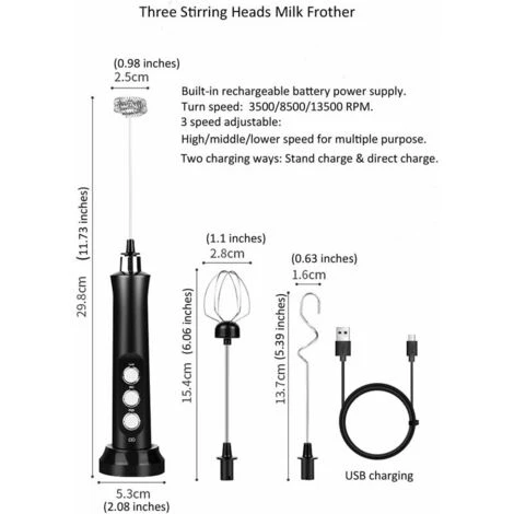 Montalatte Elettrico Portatile 3 In 1 ITusta Schiuma Per Uova ITullatore USB Regolabile A 3 Velocità Ricaricabile Per Cappuccino Latte Bulletproof Keto Coffee Cioccolate Calde 4 Montalatte Elettrico Portatile 3 In 1 ITusta Schiuma Per Uova ITullatore USB Regolabile A 3 Velocità Ricaricabile Per Cappuccino Latte Bulletproof Keto Coffee Cioccolate Calde - immagine 2