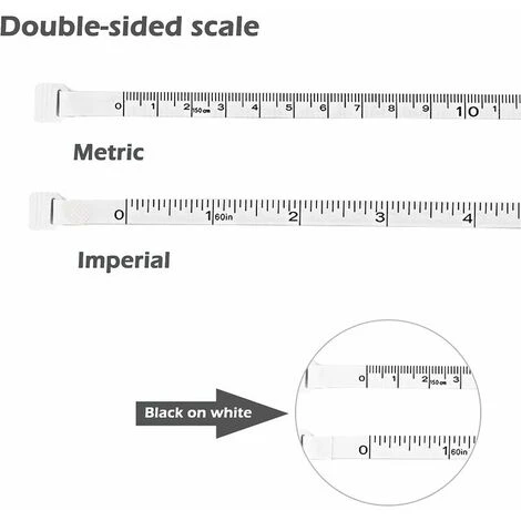 Metro A Nastro Per Cucire, Metro A Nastro Morbido Retrattile Automatico Per Abbigliamento In Pelle, Tessuto Per Cucire Corpo, Righello In Tessuto A Doppia Faccia, 60 Pollici/150 Cm, Bianco (2 Pezzi) 5 Metro A Nastro Per Cucire, Metro A Nastro Morbido Retrattile Automatico Per Abbigliamento In Pelle, Tessuto Per Cucire Corpo, Righello In Tessuto A Doppia Faccia, 60 Pollici/150 Cm, Bianco (2 Pezzi) - immagine 3
