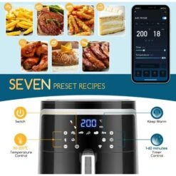 Friggitrice Ad Aria Intelligente Smart 1900W 7L Schermo LED 7 Funzioni Cuoce 10 Friggitrice Ad Aria Intelligente Smart 1900W 7L Schermo LED 7 Funzioni Cuoce -Rowentus Negozio 97307623 4